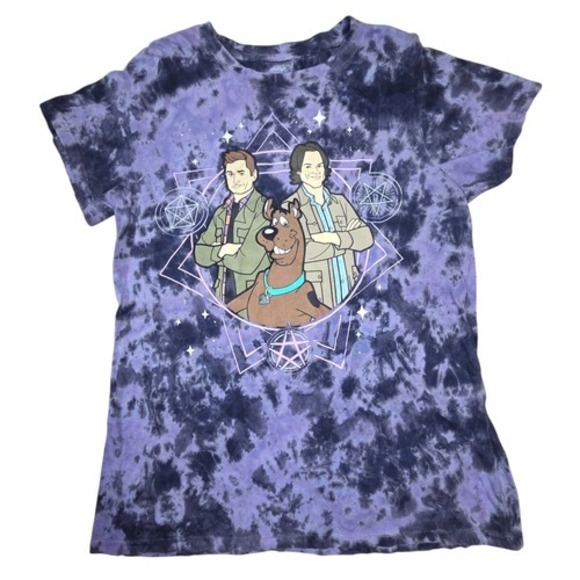 Warner Bros. Other - Scooby-Doo x Supernatural Animated Sam Dean Scooby Purple Tie Dye XL T-Shirt